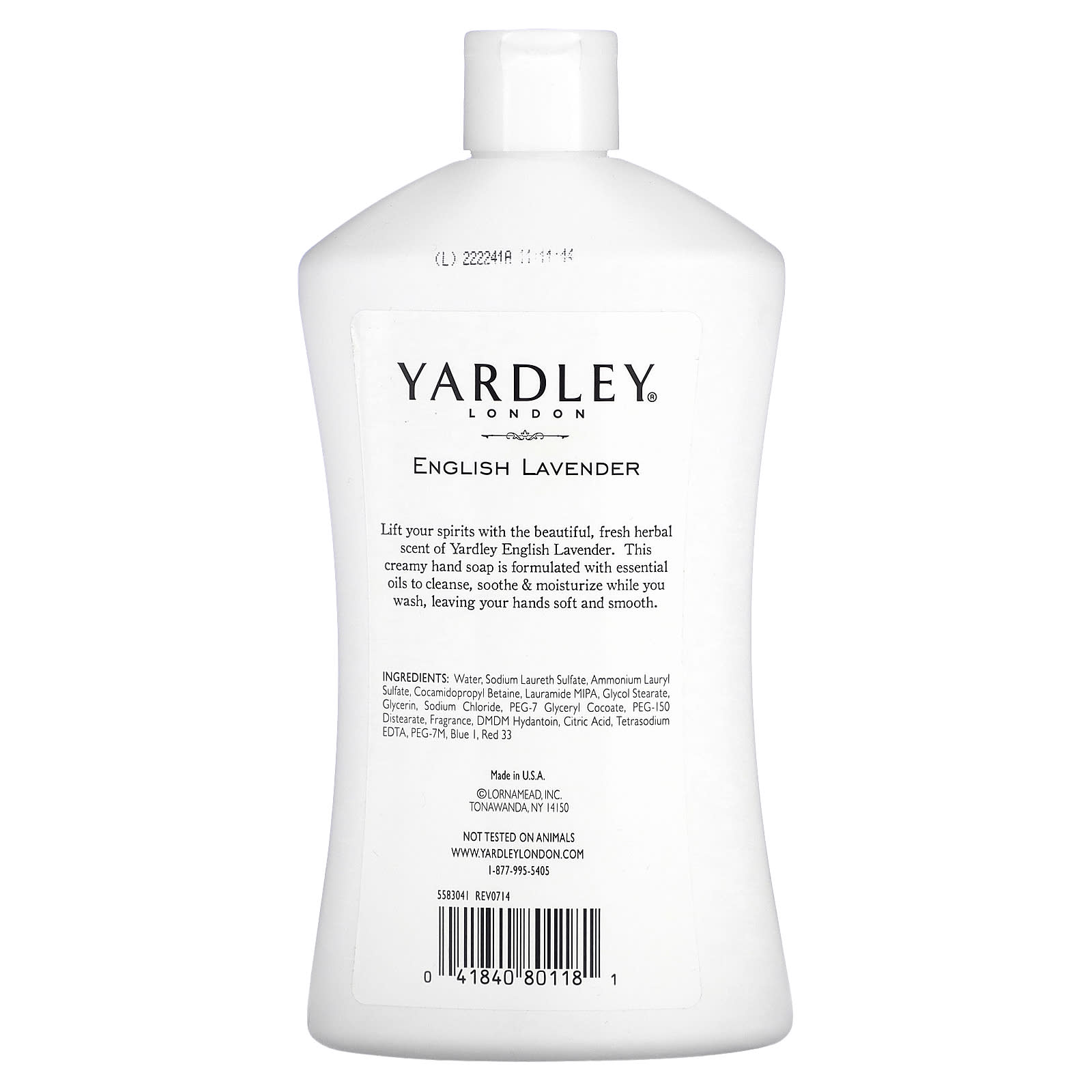 Yardley London, Роскошное мыло для рук, английская лаванда, 473 мл (16 жидк. Унций)