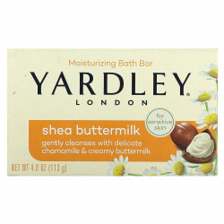 Yardley London, Увлажняющий батончик для ванн, пахта ши, 113 г (4 унции)