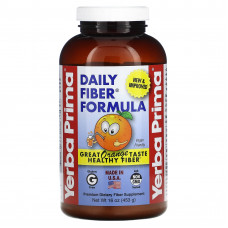 Yerba Prima, Daily Fiber, пищевая клетчатка для ежедневного приема, со вкусом апельсина, 453 г (16 унций)