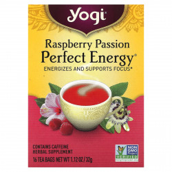 Yogi Tea, Perfect Energy, малиновая страсть, 16 чайных пакетиков, 32 г (1,12 унции)