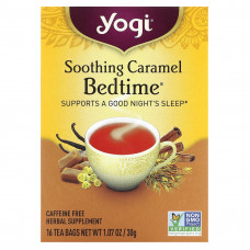 Yogi Tea, Bedtime, успокаивающая карамель, без кофеина, 16 чайных пакетиков, 30 г (1,07 унций)