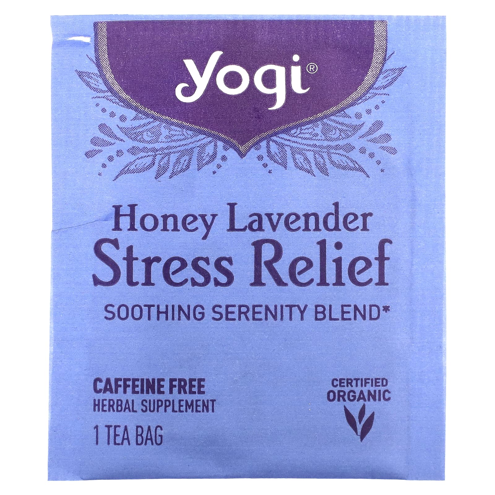 Yogi Tea, Stress Relief, мед и лаванда, без кофеина, 16 чайных пакетиков, 29 г (1,02 унции)