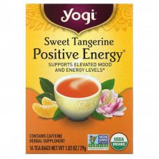 Yogi Tea, Positive Energy, сладкий мандарин, 16 чайных пакетиков, 29 г (1,02 унции)