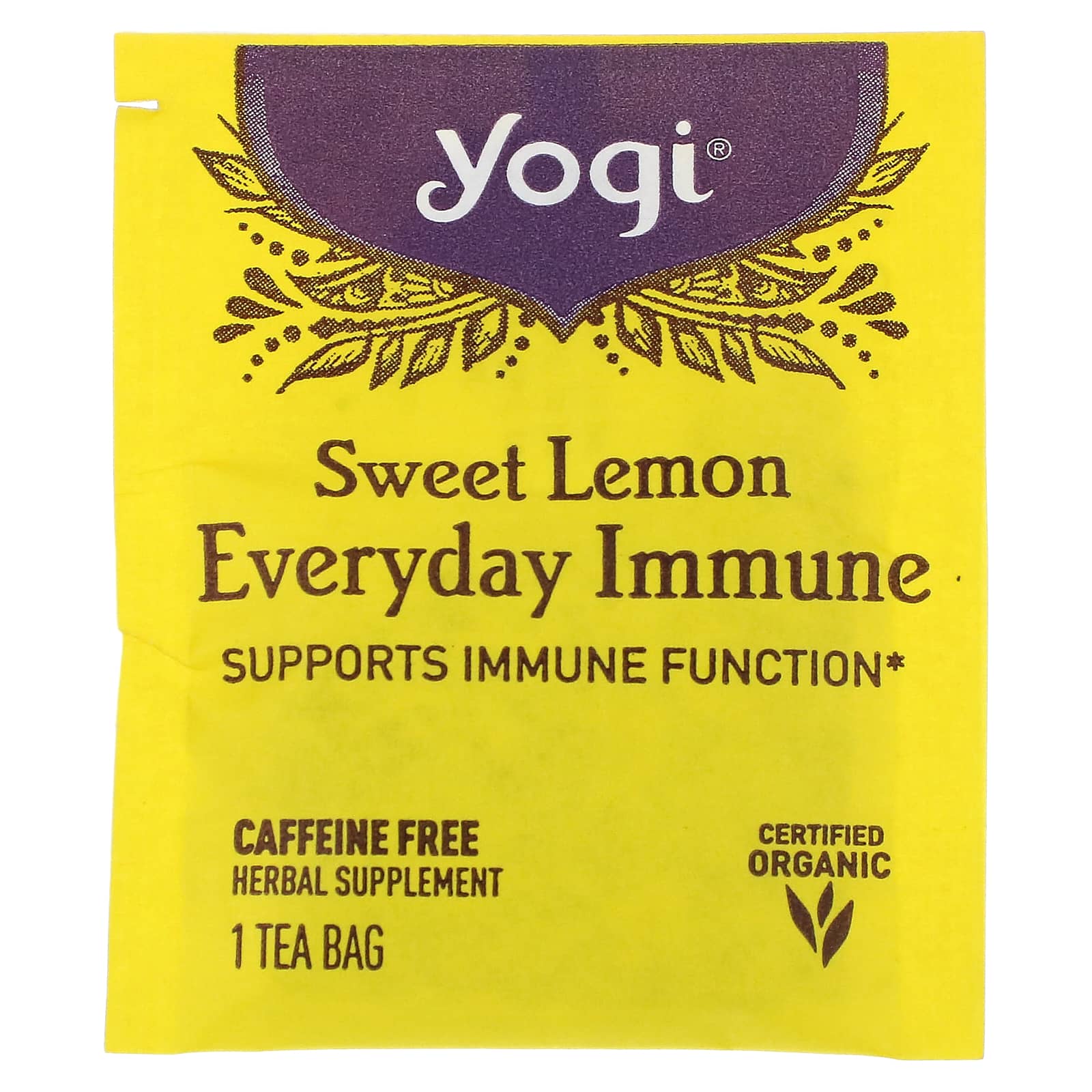 Yogi Tea, Everyday Immune, чай для поддержки иммунитета со вкусом сладкого лимона, без кофеина, 16 чайных пакетиков по 32 г (1,12 унции)