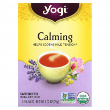 Yogi Tea, Calming, без кофеина, 16 чайных пакетиков, 29 г (1,02 унций)