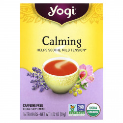 Yogi Tea, Calming, без кофеина, 16 чайных пакетиков, 29 г (1,02 унций)