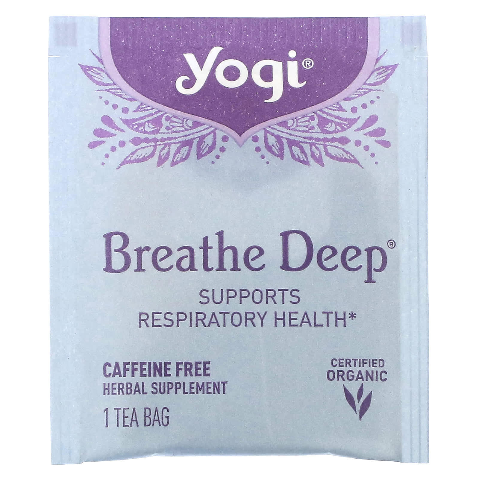 Yogi Tea, Breathe Deep, без кофеина, 16 чайных пакетиков, 32 г (1,12 унции)