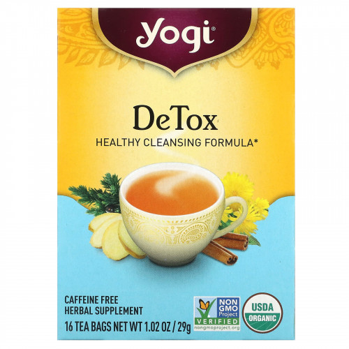 Yogi Tea, Detox, без кофеина, 16 чайных пакетиков, 29 г (1,02 унции)
