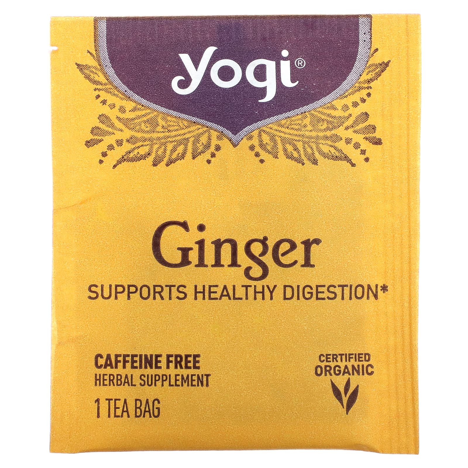 Yogi Tea, Органический имбирь, 16 чайных пакетиков, 32 г (1,12 унции)