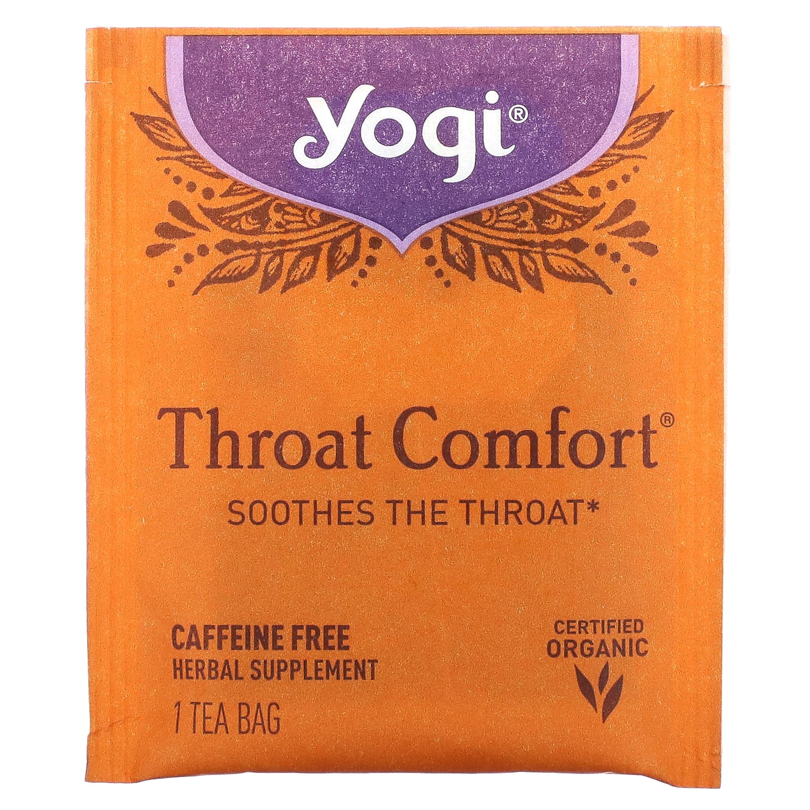 Yogi Tea, Throat Comfort, без кофеина, 16 чайных пакетиков, 36 г (1,27 унции)