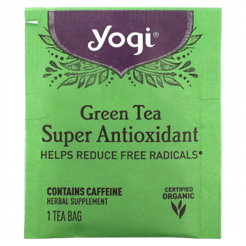 Yogi Tea, мощный антиоксидант зеленого чая, 16 чайных пакетиков, 32 г (1,12 унции)