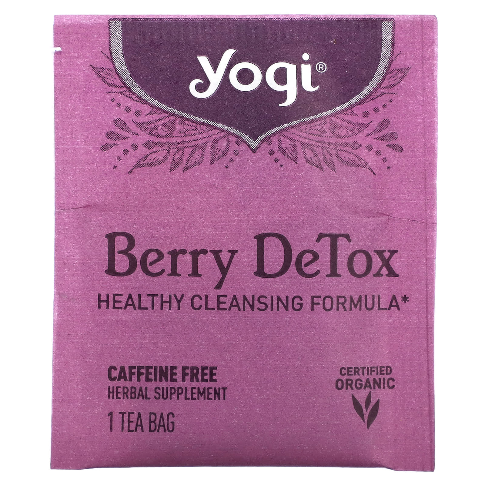 Yogi Tea, Berry DeTox, ягодный чай, без кофеина, 16 чайных пакетиков, 32 г (1,12 унции)