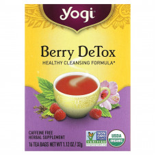 Yogi Tea, Berry DeTox, ягодный чай, без кофеина, 16 чайных пакетиков, 32 г (1,12 унции)