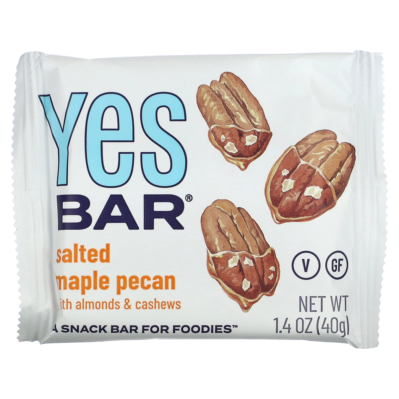 Yes Bar, Snack Bar, соленый кленовый пекан, 6 батончиков по 40 г (1,4 унции)