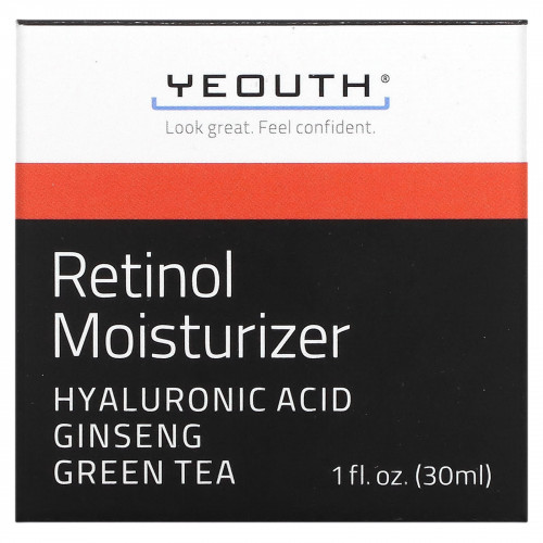 Yeouth, Увлажняющий крем с ретинолом и гиалуроновой кислотой, женьшенем и зеленым чаем, 30 мл (1 жидк. унции)
