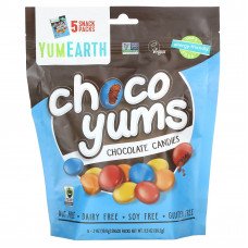 YumEarth, Choco Yums, Chocolate Candies, 5 Snack Packs, 0.7 oz (19.8 g) Each