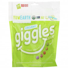 YumEarth, Organic Giggles, кислый вкус, 10 упаковок с закусками, 14 г (0,5 унции)