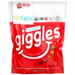 YumEarth, Organic Giggles, 10 упаковок снеков по 14 г (0,5 унции)