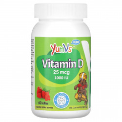 YumV's, Витамин D, со вкусом малины, 1000 МЕ, 60 желейных мишек