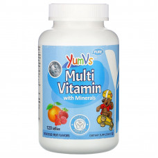 YumV's, мультивитамины с минералами, фруктовый вкус, 120 желейных конфет