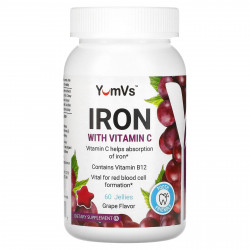 YumV's, Железо с витамином C, со вкусом винограда, 60 желейных таблеток