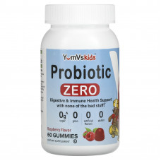 YumV's, Пробиотик ноль, малина, 60 жевательных таблеток