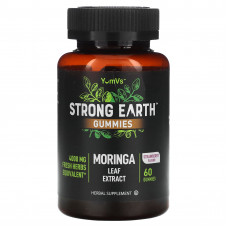 YumV's, Strong Earth Gummies, экстракт листьев моринги, клубника, 2000 мг, 60 жевательных таблеток