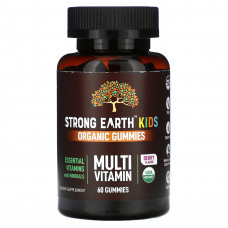 YumV's, Strong Earth Kids, органические жевательные мармеладки, мультивитамины, ягоды, 60 жевательных таблеток