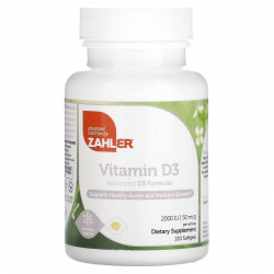 Zahler, Витамин D3, улучшенная формула D3, 50 мкг (2000 МЕ), 120 мягких таблеток
