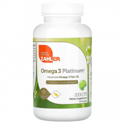 Zahler, Omega 3 Platinum, рыбий жир с омега-3, улучшенная формула, 1000 мг, 90 капсул
