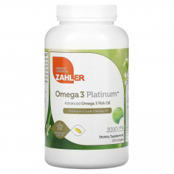 Zahler, Omega 3 Platinum, улучшенный рыбий жир с омега-3, 1000 мг, 180 гелевых капсул