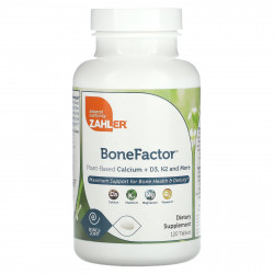 Zahler, BoneFactor, растительный кальций, витамины D3 и K2, 120 таблеток
