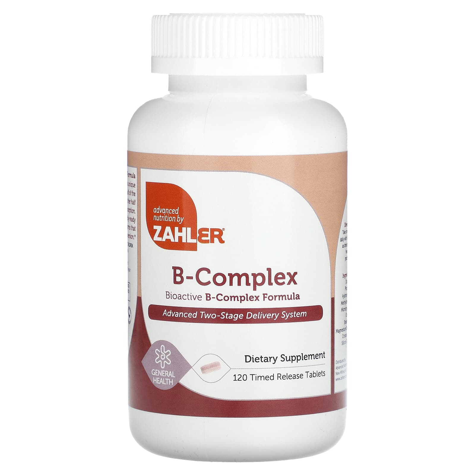 Zahler, Bioactive B-Complex, 120 таблеток с замедленным высвобождением