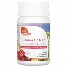 Zahler, Junior D3 & K2, Peach Apricot , 90 Chewable Tablets