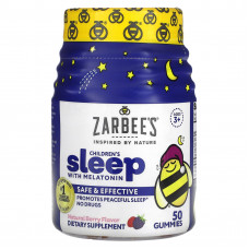 Zarbee's, Детские конфеты для улучшения сна с мелатонином, натуральный ягодный вкус, для детей от 3 лет, 50 жевательных конфет