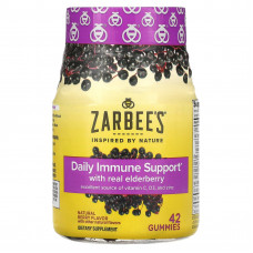 Zarbee's, Бузина для укрепления иммунитета, натуральный ягодный вкус, 42 жевательные таблетки