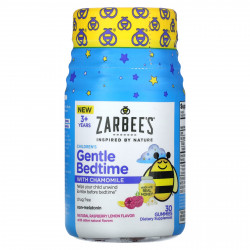 Zarbee's, Ромашка для детей, для детей от 3 лет, натуральная малина и лимон, 30 жевательных таблеток