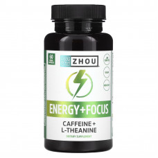 Zhou Nutrition, Energy + Focus`` 60 растительных капсул
