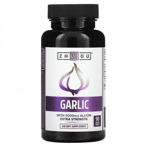 Zhou Nutrition, Garlic Extra Strength, 90 таблеток, покрытых оболочкой