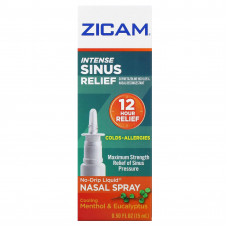 Zicam, Intense Sinus Relief, жидкий спрей для носа без капель, с охлаждающим ментолом и эвкалиптом, 15 мл (0,5 жидк. Унции)