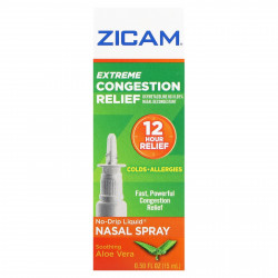 Zicam, Экстремальное облегчение заложенности носа, жидкий спрей для носа без капель, успокаивающее алоэ вера, 15 мл (0,5 жидк. Унции)