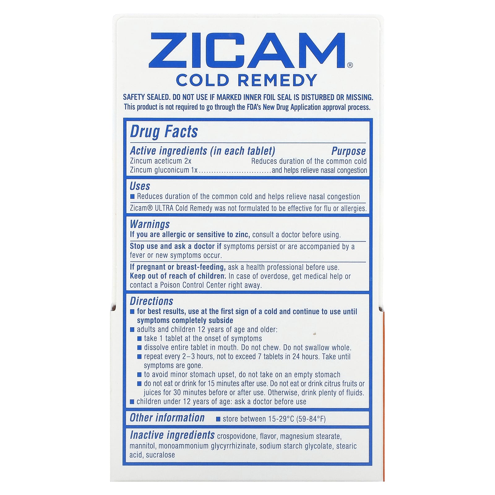 Zicam, Ultra Cold Remedy, RapidMelts, апельсиновый крем, 18 быстрорастворимых таблеток