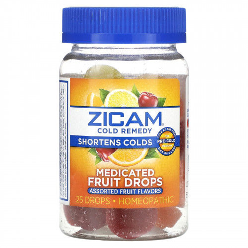 Zicam, Средство от простуды, лечебные фруктовые капли, фруктовое ассорти, 25 капель