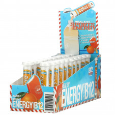 Zipfizz, Энергетическая смесь для здорового спорта с витамином B12, апельсиновый крем, 20 тюбиков по 11 г (0,39 унции)