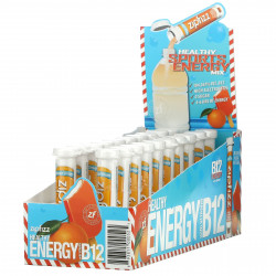 Zipfizz, Энергетическая смесь для здорового спорта с витамином B12, апельсиновый крем, 20 тюбиков по 11 г (0,39 унции)
