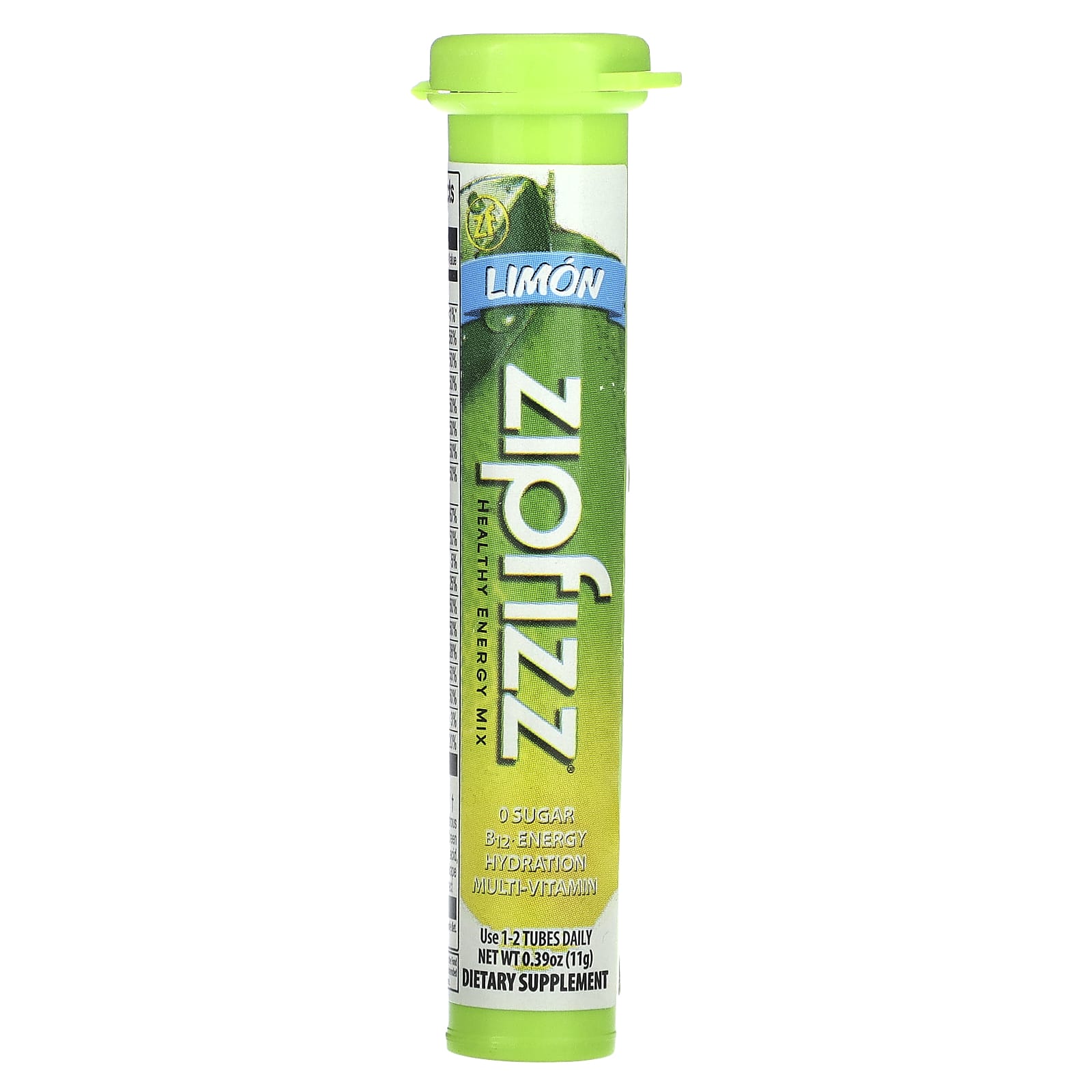 Zipfizz, Смесь для здоровой энергии с витамином B12, лимон, 20 тюбиков по 11 г (0,39 унции)