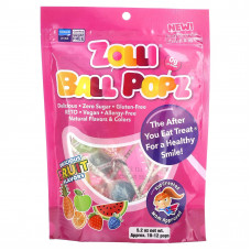 Zollipops, Zolli Ball Popz, фруктовые леденцы на палочке, ассорти, 10–12 леденцов, 147 г (5,2 унции)