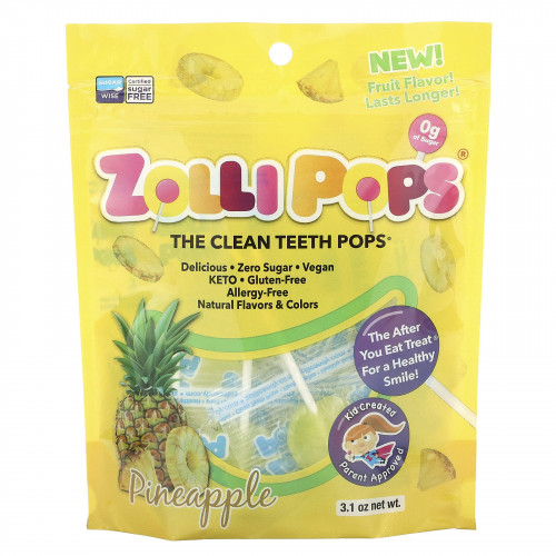 Zollipops, The Clean Teeth Pops, ананас, 3,1 унции