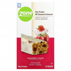 ZonePerfect, Nutrition Bars, клубничный йогурт, 12 батончиков, весом 50 г (1,76 унции) каждый