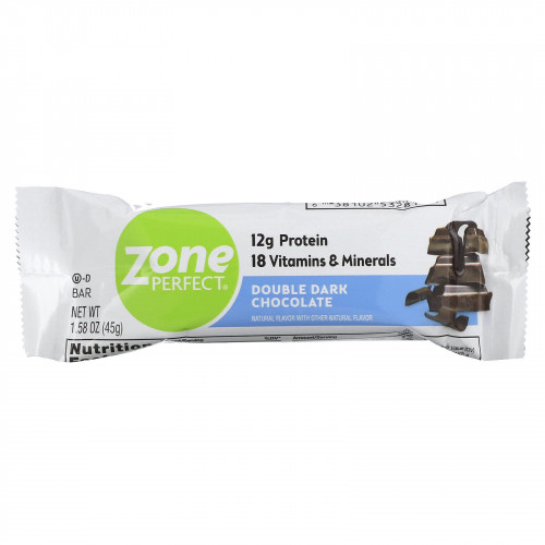 ZonePerfect, Питательные батончики, двойной темный шоколад, 12 батончиков, 1,58 унции (45 г) каждый